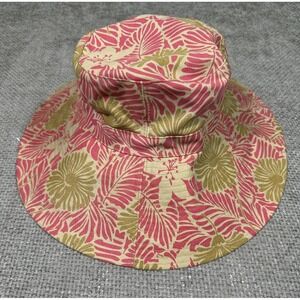Vintage Gap Hat‎ Womens M/L Pink Tan Floral Bucket Sun Y2K